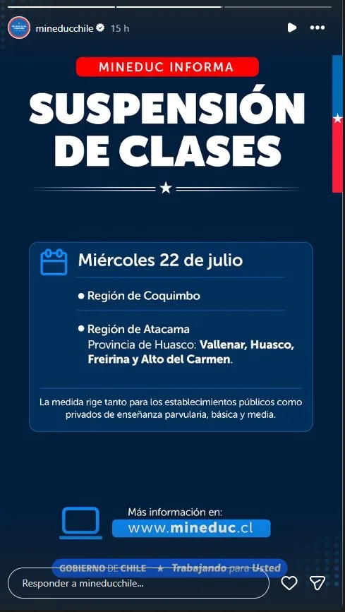 Suspensión De Clases Miércoles 22 De Julio