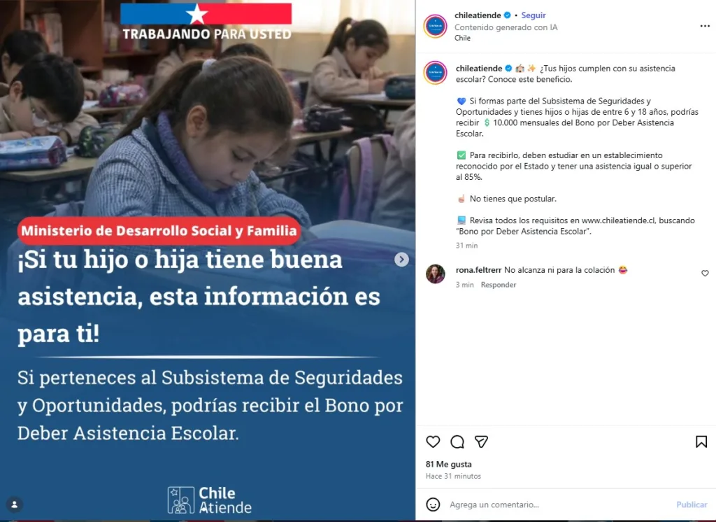 Bono Por Deber De Asistencia Escolar