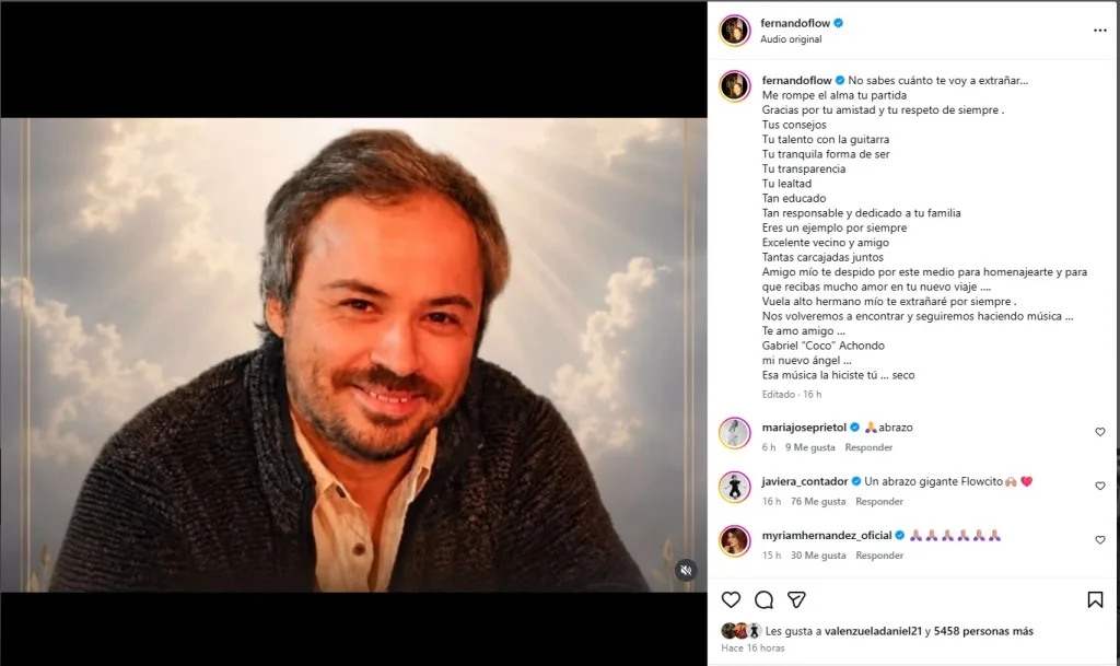 Fernando Godoy Publica Mensaje De Despedida De Un Ser Querido