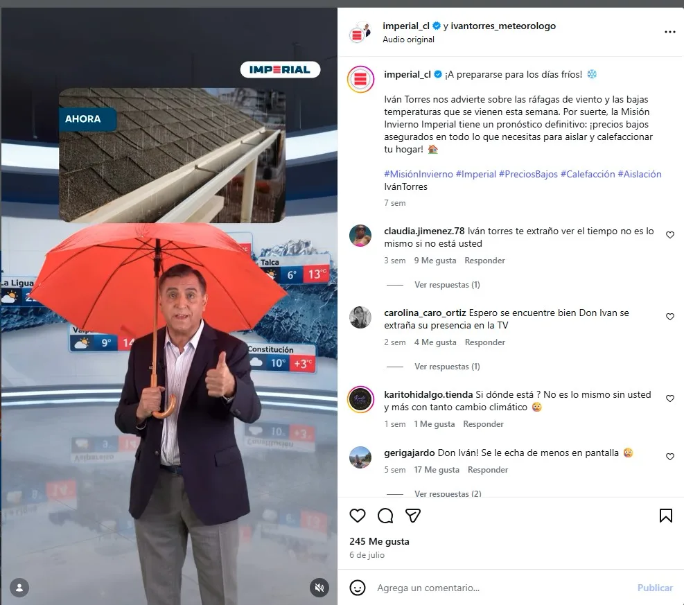 Iván Torres Meteorólogo De TVN