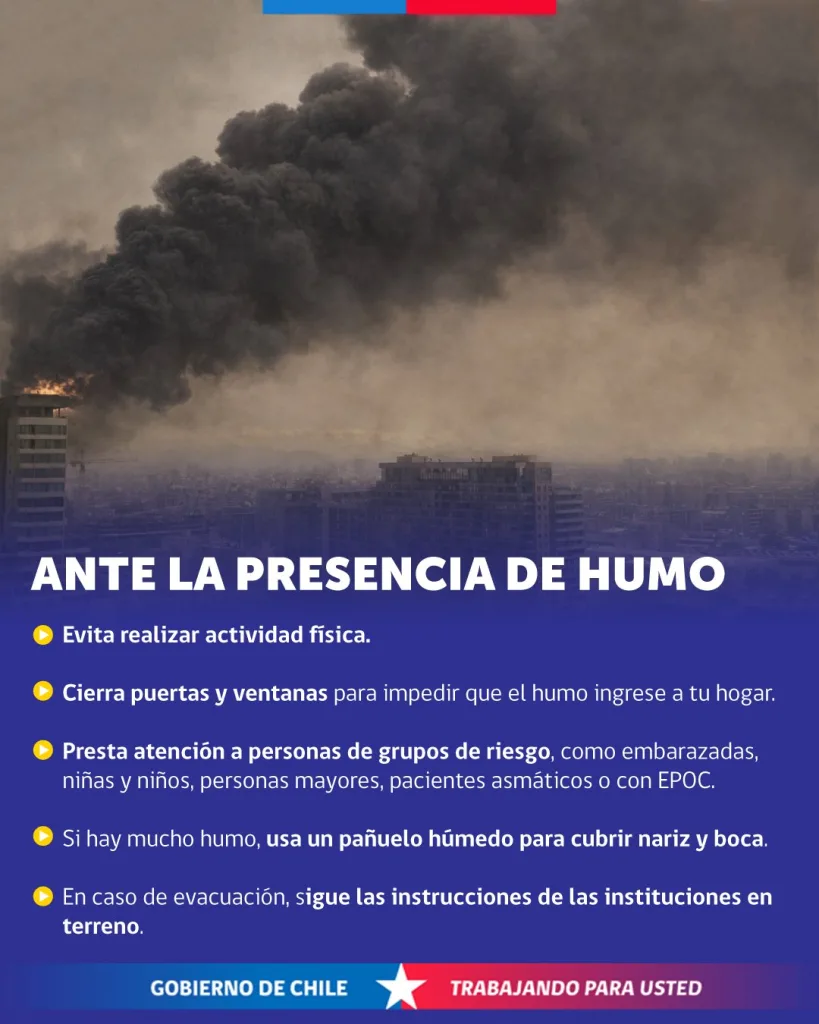 Recomendaciones Ante Humo Tóxico Por Incendio En Quilicura