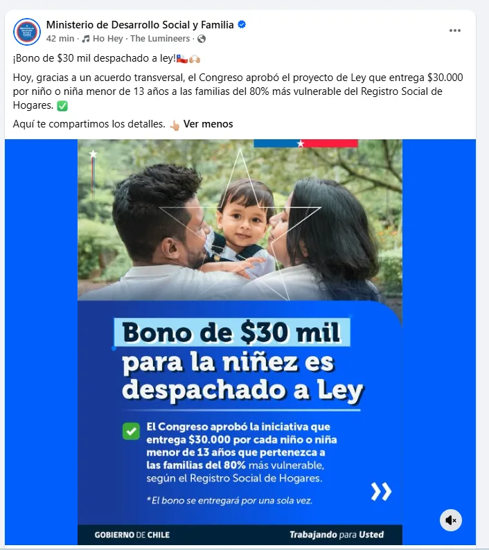 Bono De 30 Milpor Hijo