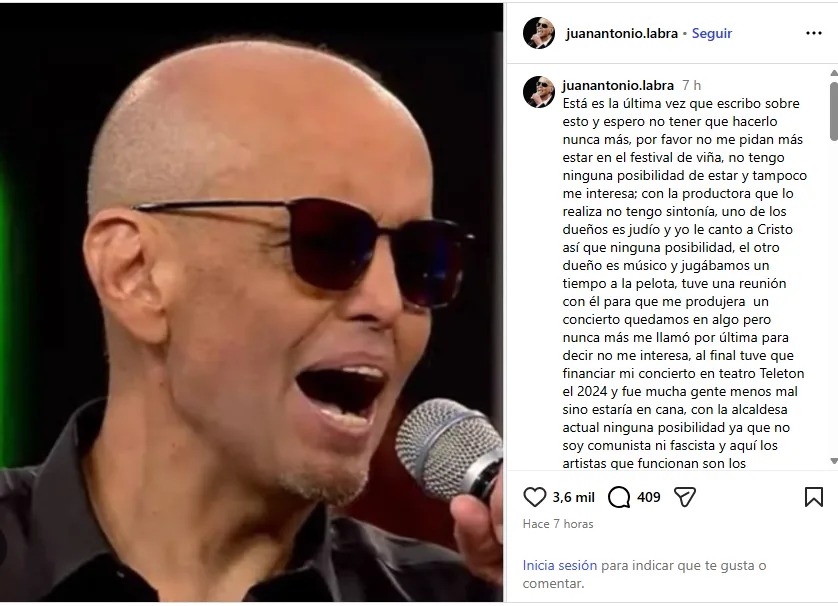 Cantante Juan Antonio Labra