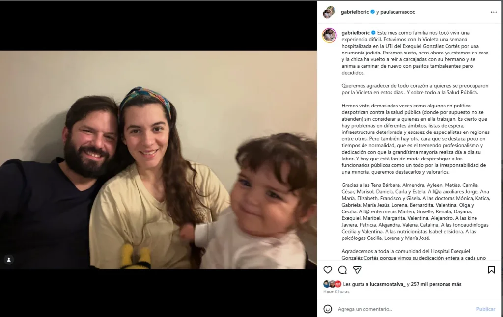 Gabriel Boric Informa Situación De Salud De Su Hija Violeta