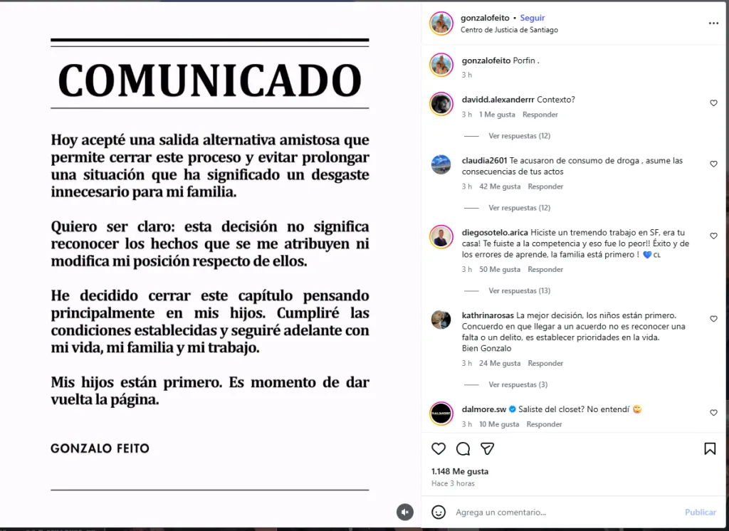 Gonzalo Feito Acepta Las Medidas Cautelares Por VIF