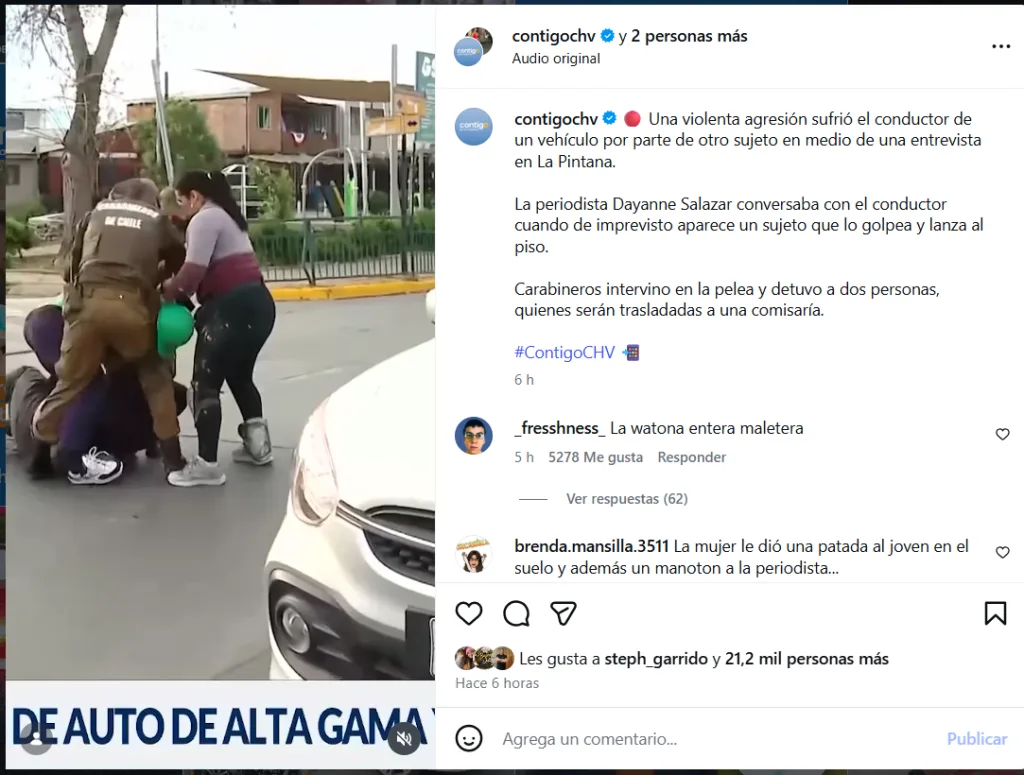 Golpean A Notera De Chilevisión