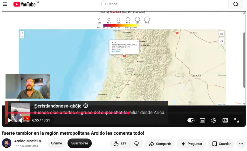 Temblores En Chile Y Proyecciones De Aroldo Maciel